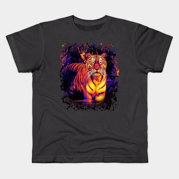 Power Tiger - Your rainbow animal guide Kids T-Shirt by Cimbart